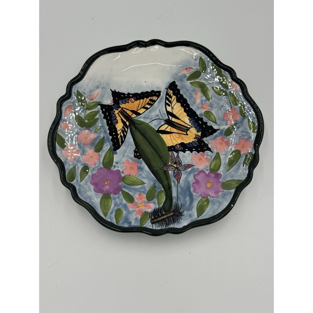W.M.G.‎ Ceramic Plate With Yellow Butterflies